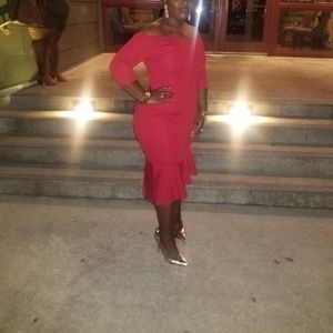 Off the shoulder Red Dress